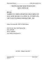 Nghiên cứu thống kê kết quả hoạt động sản xuất kinh doanh của công ty cổ phần sữa Vinamilk giai đoạn 2005 đến 2011