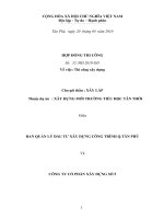 HỢP ĐỒNG THI CÔNG Cho gói thầu  XÂY LẮP  Thuộc dự án XÂY DỰNG MỚI TRƯỜNG TIỂU HỌC TÂN THỚI