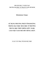 SỬ DỤNG PHƯƠNG PHÁP TÌNH HUỐNG TRONG DẠY HỌC HOÁ HỌC Ở TRƯỜNG TRUNG HỌC PHỔ THÔNG HỮU NGHỊ