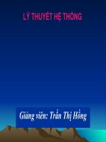 Bài giảng môn lý thuyết hệ thống ĐẠI CƯƠNG VỀ HỆ THỐNG
