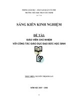 GVCN với công tác giáo dục đạo đức cho HS TIỂU HỌC