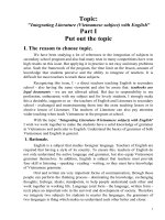 Sáng kiến kinh nghiệm: Integrating Literature (Vietnamese subject) with English