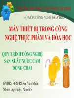 quy trình công nghệ sản xuất nước cam đóng chai