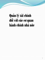 BÀI GIẢNG  TÀI CHÍNH CÔNG cơ quan hành chính
