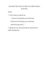 BÀI KIỂM TRA GIỮA kỳ môn tài CHÍNH TRONG GIÁO dục