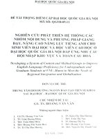 Nghiên cứu phát triển hệ thống các nhóm nội dung và phương pháp giảng dạy, nâng cao năng lực tiếng anh cho sinh viên đại học và học viên cao học ở Đại học Quốc 151656