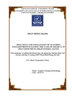 Practices and challenges of teaching English pronunciation - The case of grade 11 in Phan Dinh Phung High school, Hanoi = Việc giảng dạy và những khó khăn trong