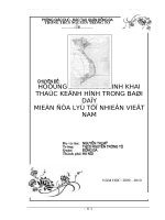 Hướng dẫn học sinh khai thác kênh hình trong bài dạy miền địa lý tự nhiên Việt Nam
