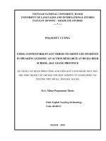 Sử dụng các đoạn phim tiếng Anh theo ngữ cảnh nhằm thúc đẩy học sinh trong các giờ học nói  Một nghiên cứu hành động tại trường THPT Bố Hạn, tỉnh Bắc Giang