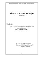 Dạy bài học theo phương pháp đổi mới môn Tiếng Anh lớp 6