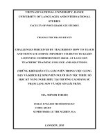 Những khó khăn của giáo viên trong việc giảng dạy và khích lệ sinh viên người dân tộc thiểu số học kỹ năng nghe hiểu tại trường Cao đẳng Sư phạm Lạng Sơn và một