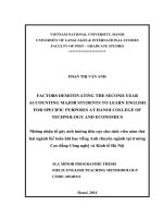 Những nhân tố gây ảnh hưởng tiêu cực cho sinh viên năm thứ hai ngành Kế toán khi học tiếng Anh chuyên ngành tại trường Cao đẳng Công nghệ và Kinh tế Hà Nội
