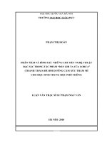 Phân tích và bình giá chi tiết nghệ thuật đặc sắc trong tác phẩm Đàn ghi ta của Lorca (Thanh Thảo) để bồi dưỡng cảm xúc thẩm mĩ cho học cho học sinh trung học p