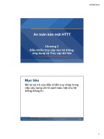 Bài giảng môn an toàn bảo mật hệ thống thông tin Điều khiển truy cập vào hệ thống, ứng dụng và Truy cập dữ liệu