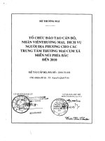 Tổ chức đào tạo cán bộ , nhân viên thương mại, dịch vụ người địa phương cho các trung tâm thương mại cụm xã miền núi phía Bắc đến năm 2010