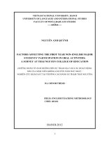 Những nhân tố ảnh hưởng đến sự tham gia vào các hoạt động nói của sinh viên không chuyên năm thứ nhất nghiên cứu khảo sát tại trường Cao đẳng Sư phạm Thái Nguyê