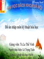 Đồ án nhập môn kỹ thuật hóa học