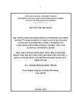 Thực tiễn áp dụng hình thức phản hồi từ bạn học trong việc dạy kỹ năng viết cho sinh viên năm thứ hai - Khoa Sư phạm tiếng Anh trường Đại học Ngoại ngữ - ĐHQG H