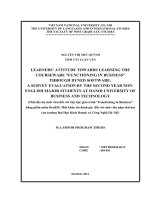 Thái độ của sinh viên đối với việc học giáo trình  Functioning in Business bằng phần mềm DynED Một khảo sát đánh giá đối với sinh viên năm thứ hai của trường Đạ