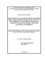 Sử dụng bài tập đóng vai trò trong việc phát triển kỹ năng nói cho sinh viên năm cuối Khoa Du lịch Trường Đại học Khoa học Xã hội và Nhân văn, Đại học Quốc gia