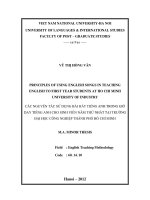Principles of using English songs in teaching English to first year students at Ho Chi Minh University of industry = Các nguyên tắc sử dụng bài hát tiếng Anh tr