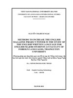 Phương pháp gia tăng hiệu quả của Đề án tạp chí tiếng Anh trong việc học bút ngữ cho sinh viên chuyên ngành tiếng Anh tại Khoa Ngoại ngữ - Đại học Thái Nguyê
