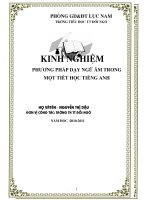 SKKN PHƯƠNG PHÁP DẠY NGỮ ÂM TRONG MỘT TIẾT HỌC TIẾNG ANH