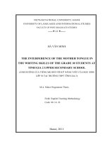The interference of the mother tongue in the writing skills of the grade 10 students at Tinh Gia 2 upper secondary school = Ảnh hưởng của tiếng mẹ đối với kỹ nă