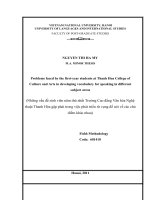 Những vấn đề sinh viên năm thứ nhất Trường Cao đẳng Văn hóa Nghệ thuật Thanh Hóa gặp phải trong việc phát triển từ vựng để nói về các chủ điểm khác nhau tt