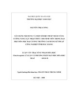 Xây dựng nội dung và một số biện pháp nhằm nâng cao năng lực nhận thức cho sinh viên trong dạy học hóa học đại cương trường Cao đẳng Kỹ thuật Công nghiệp tỉnh Bắc giang
