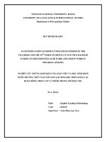 Nghiên cứu những khó khăn mà giáo viên và học sinh khối mười trường THPT Nam Tiền Hải gặp phải khi triển khai các hoạt động theo cặp và nhóm trong giờ học nói
