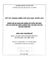 Nghiên cứu quy hoạch môi trường cấp huyện, ứng dụng cho các huyện đặc trưng (Thường Xuân, Thọ Xuân, Hậu Lộc) của tỉnh Thanh Hóa báo cáo quy hoạch môi trường huy152610