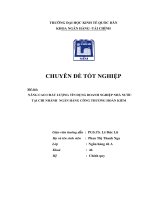 NÂNG CAO CHẤT LƯỢNG TÍN DỤNG DOANH NGHIỆP NHÀ NƯỚC TẠI CHI NHÁNH  NGÂN HÀNG CÔNG THƯƠNG HOÀN KIẾM