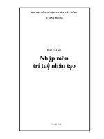 Bài giảng Nhập môn trí tuệ nhân tạo