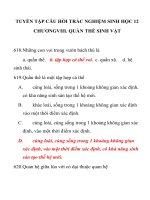 TRẮC NGHIỆM SINH HỌC 12 QUẦN THỂ SINH VẬT