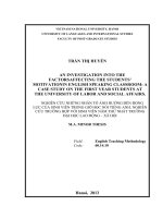 Nghiên cứu những nhân tố ảnh hưởng đến động lực của sinh viên trong giờ học nói tiếng Anh. Nghiên cứu trường hợp với sinh viên năm nhất trường Đại Học Lao Động