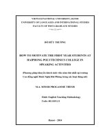 Phương pháp khuyến khích sinh viên năm thứ nhất tại trường Cao đẳng nghề bách nghệ Hải Phòng trong các hoạt động nói = How to motivate the first year students a