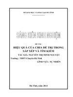 skkn Hiệu quả của chia để trị trong sắp xếp và tìm kiếm thpt chuyên hà tĩnh