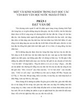 SKKN MỘT VÀI KINH NGHIỆM TRONG DẠY-HỌC CÁC VĂN BẢN VĂN HỌC NƯỚC NGOÀI Ở THCS