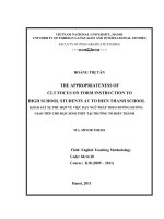 The appropriateness of CLT focus on form instruction to high school students at To Hien Thanh School = Khảo sát sự phù hợp về việc dạy ngữ pháp theo đường hướng