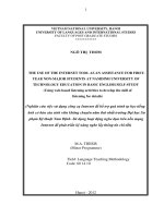 Nghiên cứu việc sử dụng công cụ Internet để bổ trợ quá trình tự học tiếng Anh cơ bản của sinh viên không chuyên năm thứ nhất trường Đại học Sư phạm Kỹ thuật Nam