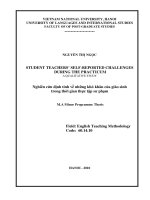 Student teachers' self-reported challenges during the practicum (A Qualitative study) = Nghiên cứu định tính về những khó khăn của giáo sinh trong thời gian thự