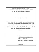 Using a record sorfware to promote High school students' English listening and speaking skills = Sử dụng phần mềm ghi âm để phát triển kỹ năng nghe và nói tiếng