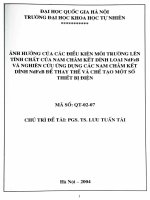 Ảnh hưởng của các điều kiện môi trường lên tính chất của nam châm kết dính loại NdFeB và nghiên cứu ứng dụng các nam châm kết dính NdFeB để thay thế và chế tạo một số thiết bị điện