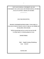 The relationship between first-year Nghe An College students' motivation to read and their use of reading strategies = Mối liên hệ giữa động lực đọc của sinh vi