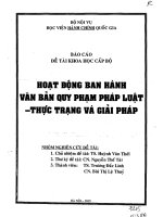 Hoạt động ban hành văn bản quy phạm pháp luật - Thực trạng và giải pháp