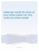 Báo cáo ngành bia Người tiêu dùng và hoạt động quảng cáo trực tuyến của doanh nghiệp