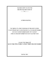 Tác động của thực hành Quản trị chất lượng và JIT tới kết quả cạnh tranh của các doanh nghiệp sản xuất. Kinh nghiệm quốc tế và hàm ý cho các doanh nghiệp sản xuất