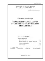 SÁNG KIẾN KINH NGHIỆM  SOME HELPFUL SKILLS FOR STUDENTS TO STUDY ENGLISH EFFECTIVELY