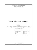 SKKN rèn kĩ năng viết cho học sinh lớp 6 môn Pháp Văn